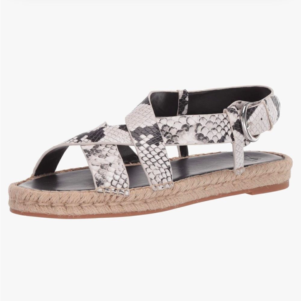 Marc Fisher Gray Snakeskin leather Espadrille Sandals size 11
